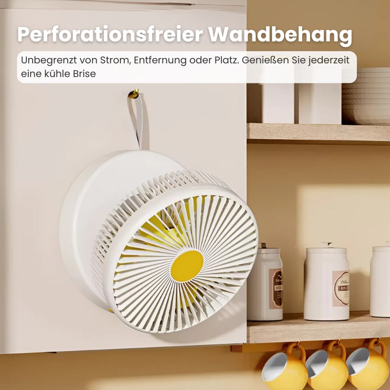 BreezePro | USB-aufladbarer Tisch- und Wandventilator mit Fernbedienung